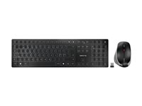 CHERRY DW 9500 SLIM - Sæt med mus og tastatur - trådløs - 2.4 GHz, Bluetooth 4.0 - Pan Nordic - tastkontakt: CHERRY SX - grå, sort - plastikfri indpakning JD-9500PN-2