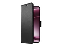 Screenor Smart - Flipomslag til mobiltelefon - økolæder, termoplastisk polyuretan (TPU) - sort - for OnePlus 15 27881SN