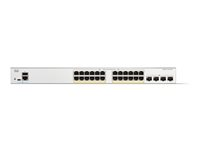 Cisco Catalyst 1300-24P-4X - Switch - L3 - Administreret - 24 x 10/100/1000 (PoE+) + 4 x 10 Gigabit SFP+ - monterbar på stativ - PoE+ (195 W) C1300-24P-4X