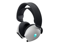 Alienware Tri-Mode Wireless Gaming Headset AW725H - Headset - fuld størrelse - Bluetooth/2,4 GHz radiofrekvens - trådløs, kablet - 3,5 mm jackstik - månelys AW725H-W-DEAM