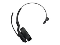 Jabra Evolve2 55 UC Mono - Headset - på øret - Bluetooth - trådløs - aktiv støjfjerning - USB-A - sort - med opladningsstander - Cisco Webex Certified, Alcatel-Lucent Certified, Avaya Certified, MFi Certified, Google Meet Certified, Amazon Chime Certified, Google Fast Pair Certified 25599-889-989