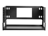 Eaton Tripp Lite Series 4U Wall-Mount Bracket with Shelf for Small Switches and Patch Panels, Hinged - Stativmonteringshylde - hængslet - vægmonterbar - sort - 4U - 19" SRWO4UBRKTSHELF