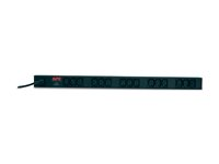 APC Basic Rack-Mount PDU - Strømfordelingsenhed (rackversion) - AC 208/230 V - 2.3 kW - input: IEC 60320 C14 - output-stikforbindelser: 15 (power IEC 60320 C13) - 1.98 m ledning - sort - for P/N: SMTL750RMI2UC, SMX1000C, SMX1500RM2UC, SMX1500RM2UCNC, SMX750C, SMX750CNC AP9568