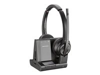Poly Savi 8220 Office - Headset - på øret - DECT - trådløs - aktiv støjfjerning - sort 8D3J2AA#ABB