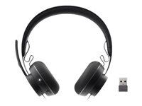 Logitech Zone Wireless MS - Headset - på øret - Bluetooth - trådløs - aktiv støjfjerning 981-000854
