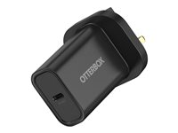OtterBox - Strømforsyningsadapter - 30 Watt - PD (USB-C) - sort - United Kingdom 78-81365
