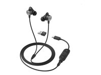 Logitech Zone Wired Earbuds - Headset - i øret - kablet - 3,5 mm jackstik - støjisolerende - grafit - Certified for Microsoft Teams 981-001009