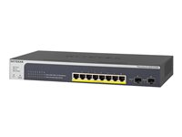 NETGEAR Smart GS510TPP - Switch - L3 Lite - smart - 8 x 10/100/1000 (PoE+) + 2 x SFP - desktop, monterbar på stativ - PoE+ (190 W) GS510TPP-100EUS