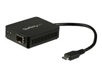 StarTech.com USB C to Fiber Optic Converter - Open SFP - 1000BASE-SX/LX - Windows / Mac / Linux - USB Ethernet Adapter - USB Network Adapter (US1GC30SFP) - Netværksadapter - USB-C - 1000Base-LX/1000Base-SX x 1 - sort US1GC30SFP