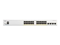 Cisco Catalyst 1300-24P-4G - Switch - L3 - Administreret - 24 x 10/100/1000 (PoE+) + 4 x 1 Gigabit SFP - monterbar på stativ - PoE+ (195 W) C1300-24P-4G