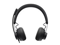 Logitech Zone Wired - Headset - på øret - kablet - USB-C - grafit 981-000875