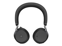 Jabra Evolve2 75 - Headset - på øret - Bluetooth - trådløs - aktiv støjfjerning - USB-A - støjisolerende - sort - Certified for Microsoft Teams 27599-999-999