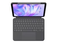 Logitech Combo Touch - Tastatur og folio-kasse - med trackpad - bagbelyst - Apple Smart connector - QWERTY - US International - grafit - for Apple 11-inch iPad Pro M4 Wi-Fi, M4 Wi-Fi + Cellular 920-012831