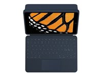 Logitech Rugged Combo 3 Touch for Education - Tastatur og folio-kasse - med trackpad - Apple Smart connector - QWERTY - Pan Nordic - marineblå - akademisk - for Apple 10.2-inch iPad (7. generation, 8. generation, 9. generation) 920-010363