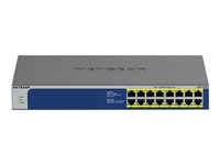 NETGEAR GS516PP - Switch - ikke administreret - 16 x 10/100/1000 (PoE+) - desktop, monterbar på stativ - PoE+ (260 W) GS516PP-100EUS