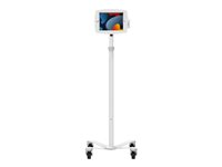 Compulocks iPad 10.2" Space Enclosure Medical Rolling Cart Extended - Vogn med hjul - for tablet - låsbar - medicinsk - metal, højglansaluminium - hvid - skærmstørrelse: 10.2" - for Apple 10.2-inch iPad (7. generation, 8. generation, 9. generation) MCRSTDEXW102IPDSW