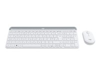 Logitech Slim Wireless Combo MK470 - Sæt med mus og tastatur - trådløs - 2.4 GHz - Nordisk - off-white 920-009201