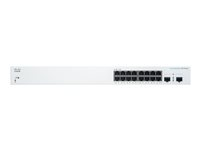 Cisco Business 220 Series CBS220-16T-2G - Switch - smart - 16 x 10/100/1000 + 2 x Gigabit SFP (uplink) - monterbar på stativ CBS220-16T-2G-EU