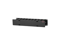 APC Horizontal Cable Manager Single-Sided with Cover - Kabeladministrationspakke for rack - sort - 2U - 19" - TAA-kompatibel - for P/N: SCL500RM1U, SMTL2K2RM2UCL, SMTL2K2RM2UCLNC, SMTL3KRM2UCL, SMTL3KRM2UCLNC AR8600A