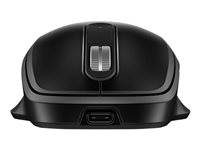 HP 515 - Mus - full size, ultrahurtigt genopladeligt - 5 knapper - trådløs - 2.4 GHz - trådløs modtager (USB) - sort 9C2F7AA#ABB