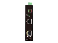Eaton Tripp Lite Series Industrial Gigabit Ethernet PoE injector, 60W PoE++, 802.3bt, Midspan, -40C to +75C, IP30 housing, Dual 24~57VDC , DIN rail, 1 Port - Strøminjektor (monterbar på DIN rail) - AC 100-240 V - 60 Watt - sort NPOEI-60W-1G