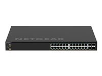 NETGEAR M4350 Series M4350-24G4XF - Switch - L3 - Administreret - 24 x 10/100/1000 (PoE+) + 4 x SFP+ - front til ryg-luftstrøm - monterbar på stativ - PoE+ (720 W) GSM4328-100NES