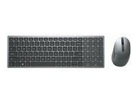 Dell Multi-Device KM7120W - Sæt med mus og tastatur - trådløs - 2.4 GHz, Bluetooth 5.0 - Pan Nordic - titan grå - for Latitude 3320, 3520, 7320 Detachable; XPS 13 9310, 17 9710 KM7120W-GY-PNN