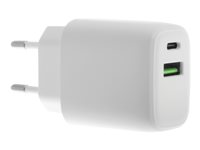 Insmat - Strømforsyningsadapter - 30 Watt - 3 A - PD 3.0, QC 3.0 - 2 output-stikforbindelser (USB, 24 pin USB-C) 530-9300