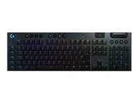 Logitech G915 LIGHTSPEED Wireless RGB Mechanical Gaming Keyboard - GL Tactile - Tastatur - bagbelyst - trådløs - Bluetooth, 2.4 GHz - Nordisk - tastkontakt: GL Tactile - sort 920-008907