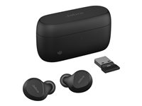 Jabra Evolve2 Buds MS - Ægte trådløse øretelefoner med mik. - i øret - Bluetooth - aktiv støjfjerning - USB-A via Bluetooth adapter - støjisolerende - sort - Certified for Microsoft Teams 20797-999-999