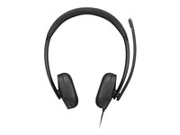 Lenovo 5000 - Headset - på øret - kablet - USB-C - sort - Certified for Microsoft Teams 4XD1R88995