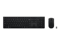 Lenovo Professional - Sæt med mus og tastatur - trådløs - 2.4 GHz, Bluetooth - QWERTY - USA med Euro-symbol - grå - brun kasse 4X31R64351