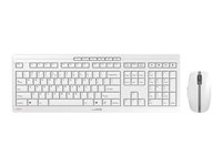 CHERRY STREAM DESKTOP - Sæt med mus og tastatur - trådløs - 2.4 GHz - USA med Euro-symbol - tastkontakt: CHERRY SX - bleg grå JD-8500EU-0