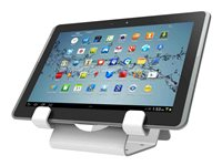 Compulocks Universal Tablet Holder with Keyed Cable Lock - Stativ - for tablet - låsbar - højglansaluminium - hvid - overflademonterbar CL12UTHWB