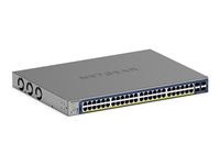 NETGEAR Smart GS752TXP - V3 - switch - L3 Lite - smart - 48 x 10/100/1000 (PoE+) + 4 x SFP+ - desktop, monterbar på stativ - PoE+ (380 W) GS752TXP-300EUS