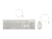HP 225 - Sæt med mus og tastatur - full size - USB - QWERTZ - tysk - kashmir-hvid 86J24AA