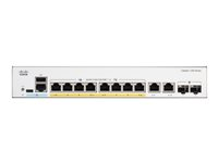 Cisco Catalyst 1300-8P-E-2G - Switch - L3 - Administreret - 8 x 10/100/1000 (PoE+) + 2 x kombo Gigabit SFP/RJ-45 - monterbar på stativ - PoE+ (60 W) C1300-8P-E-2G