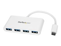 StarTech.com 4 Port USB C Hub with 4x USB-A Ports (USB 3.0 SuperSpeed 5Gbps), USB Bus Powered, Portable/Laptop USB-C to USB-A Adapter Hub, USB 3.1 Gen 1/USB 3.2 Gen 1 Type-C Hub, White - Windows/macOS/Linux (HB30C4ABW) - Hub - 4 x SuperSpeed USB 3.0 - desktop HB30C4ABW