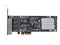 StarTech.com 4-Port 2.5Gbps NBASE-T PCIe Network Card, Intel I225-V Chip, Quad Port Computer Network Card, Multi-Gigabit NIC, PCI Express Server LAN Card, Desktop Ethernet Interface Card, PCI Express 2.0 (PR42GI-NETWORK-CARD) - Netværksadapter - PCIe 2.0 x4 - 10M/100M/1G/2,5 Gigabit Ethernet x 4 - sort PR42GI-NETWORK-CARD