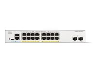 Cisco Catalyst 1300-16P-2G - Switch - L3 - Administreret - 16 x 10/100/1000 (PoE+) + 2 x Gigabit SFP - monterbar på stativ - PoE+ (120 W) C1300-16P-2G