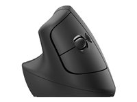Logitech Lift Vertical Ergonomic Mouse - Lodret mus - ergonomisk - venstrehåndet - optisk - 6 knapper - trådløs - Bluetooth, 2.4 GHz - Logitech Logi Bolt USB-modtager - grafit 910-006474