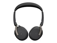 Jabra Evolve2 65 Flex MS Stereo - Headset - på øret - Bluetooth - trådløs - aktiv støjfjerning - USB-C - sort - Certified for Microsoft Teams 26699-999-899