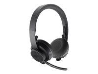 Logitech Zone Wireless Plus - Headset - på øret - Bluetooth - trådløs - aktiv støjfjerning - støjisolerende - grafit - Certified for Microsoft Teams 981-000919