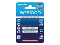 Panasonic Eneloop HR-4UTGB - Batteri 2 x AAA - NiMH - (genopladelige) - 750 mAh 184-1025