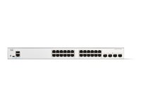 Cisco Catalyst 1300-24T-4G - Switch - L3 - Administreret - 24 x 10/100/1000Base-T + 4 x Gigabit SFP - monterbar på stativ C1300-24T-4G