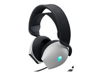Alienware Tri-Mode Wireless Gaming Headset AW725H - Headset - fuld størrelse - Bluetooth/2,4 GHz radiofrekvens - trådløs, kablet - 3,5 mm jackstik - månelys AW725H-W-DEAM