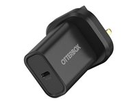 OtterBox - ProPack Packaging - strømforsyningsadapter - 20 Watt - PD (USB-C) - sort - United Kingdom 78-81364