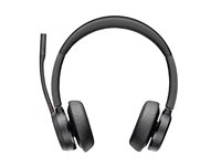 HP Poly Voyager 4320-M - Headset - på øret - Bluetooth - trådløs, kablet - USB-A via Bluetooth adapter, USB-A - sort - Certified for Microsoft Teams, Zoom Certified 77Z00AA