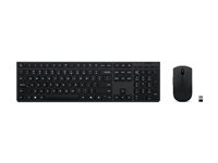 Lenovo Professional - Sæt med mus og tastatur - full size - trådløs - 2.4 GHz, Bluetooth - QWERTY - dansk - grå - brun kasse 4X31R64323