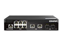 QNAP Web Managed Series - Switch - halv bredde, Layer 2 - Administreret - monterbar på stativ QSW-M2106R-2S2T